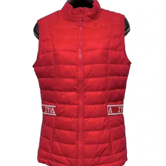 Zyia Alpine Quilted Down and Fether Red Full Zip Vest Womens size Medium - Picture 5 of 12